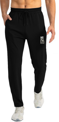 RareWeaves Solid Men Black Track Pants