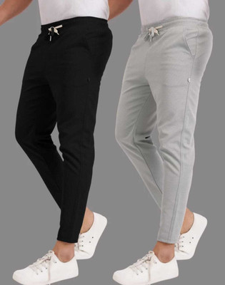Kanishk Solid Women Black, Grey Track Pants