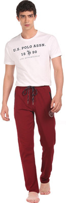 U.S. POLO ASSN. Solid Men Red Track Pants