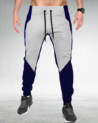 Tee town Colorblock Men Dark Blue Track Pants