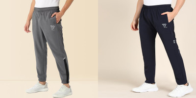 YUNEK Striped Men Black, Grey Track Pants