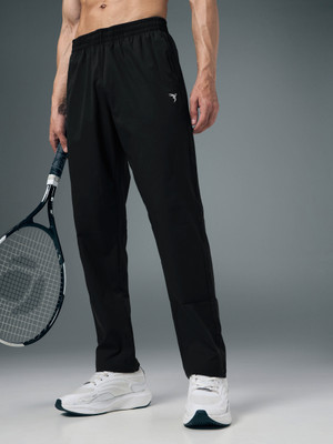 TECHNOSPORT Solid Men Black Track Pants
