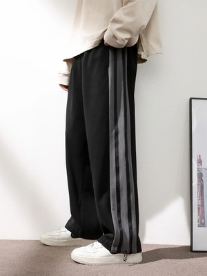 NOBERO Solid Men Black Track Pants