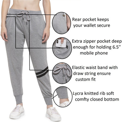 UZARUS Self Design Women Grey Track Pants