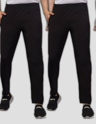 M2kFASHION Solid Men Black Track Pants