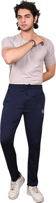 SmallTry Solid Men Blue Track Pants