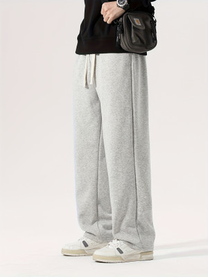 Dockstreet Solid Men Grey Track Pants