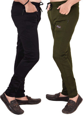 DKD Solid Men Black, Light Green Track Pants