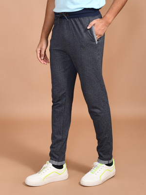 SKYKNIT Solid Men Dark Blue Track Pants