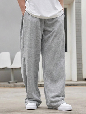 Dockstreet Solid Men Grey Track Pants