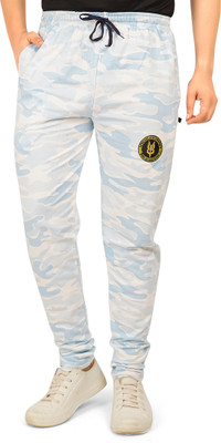 NEO GARMENTS Embroidered, Printed Men Light Blue Track Pants