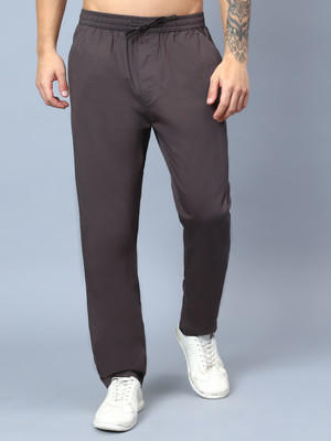 HAUWER Solid Men Brown Track Pants