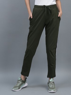 Dollar Missy Solid Women Dark Green Track Pants