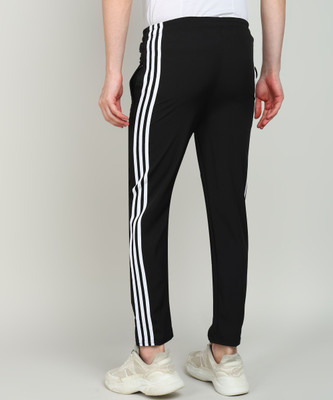 mank D Striped Men Black Track Pants
