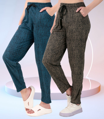 GAA Printed Women Blue, Grey Track Pants