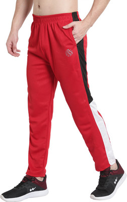 Dia A Dia Self Design Men Red Track Pants