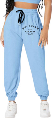 Tabadtod Printed Women Light Blue Track Pants