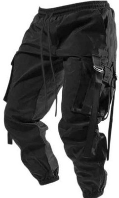 Revago Self Design Men Black Track Pants