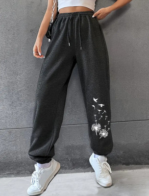 Povaxpo Printed Women Black Track Pants