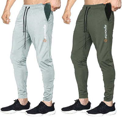 AVOLT Solid Men Grey, Olive Track Pants