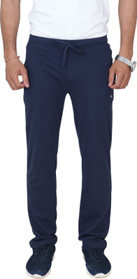 Ecolove Solid Men Dark Blue Track Pants