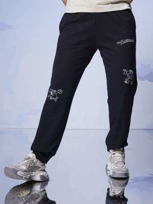 BEWAKOOF Graphic Print Women Black Track Pants