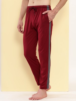 TT Solid Men Maroon Track Pants