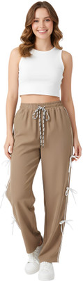 My Swag Solid Women Beige Track Pants