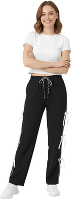 My Swag Solid Women Black Track Pants