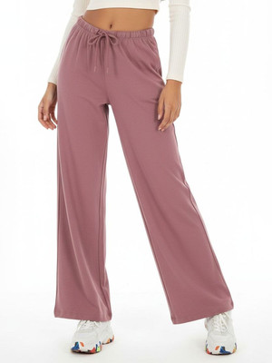 Glitchez Solid Women Brown Track Pants