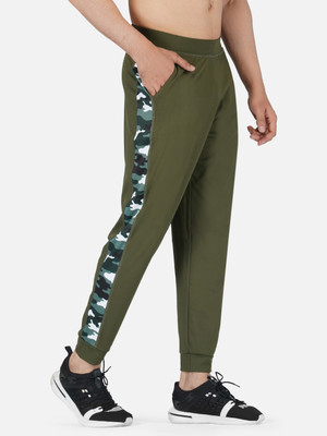 IMPERATIVE Colorblock Men Olive Track Pants