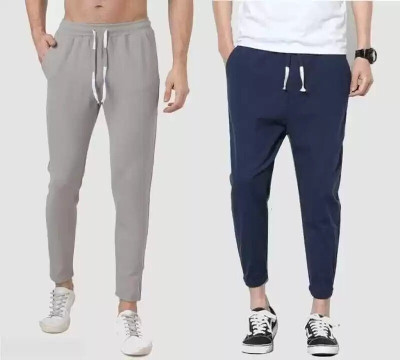 HoC Solid Men Grey, Blue Track Pants