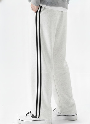 Dockstreet Striped Men White Track Pants