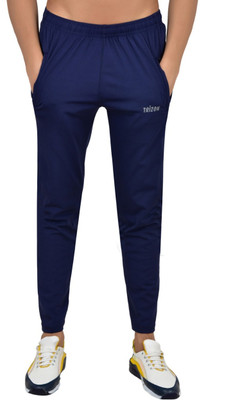 TRIZON Solid Men Dark Blue Track Pants