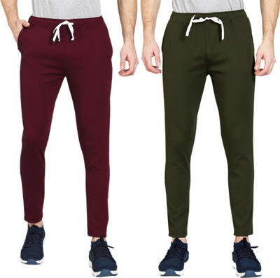 RDX Solid Men Maroon, Green Track Pants
