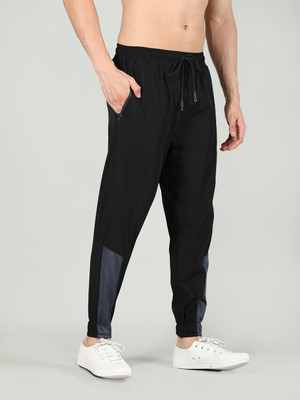 CHKOKKO Solid Men Black Track Pants