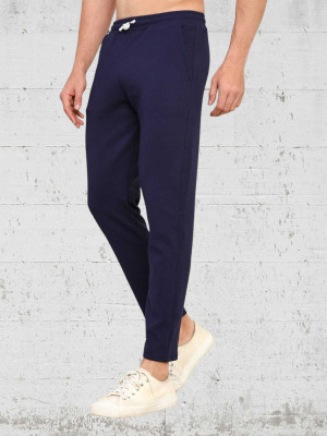 FABLOID Solid Men Dark Blue Track Pants