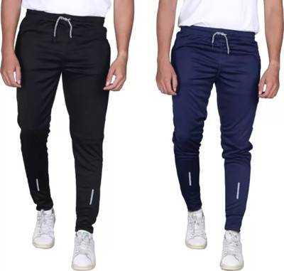 MnB Solid Men Black, Blue Track Pants