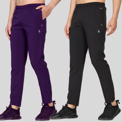 stormshape Solid Men Black, Blue Track Pants