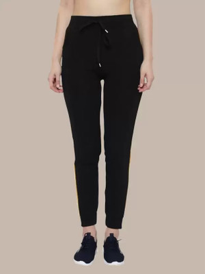 MANIAC Colorblock Women Black Track Pants