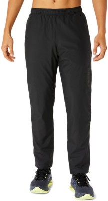 Asics Solid Men Black Track Pants