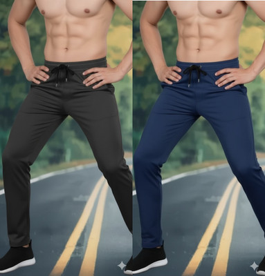 Kastrati Solid Men Black, Blue Track Pants