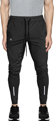 Z-DEVIL Solid Men Black Track Pants