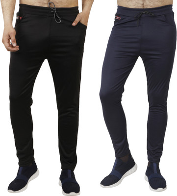 ynam Solid Men Black, Blue Track Pants