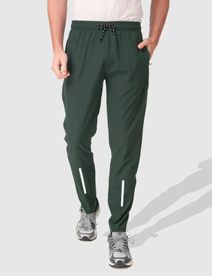 Z-DEVIL Colorblock Men Dark Green Track Pants