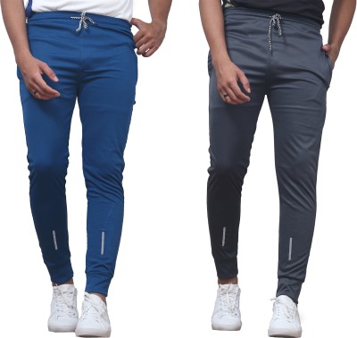 BEMRUZ Solid Men Blue, Grey Track Pants