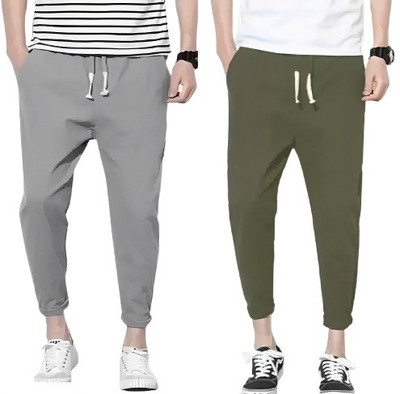 Reya Solid Men Grey, Green Track Pants