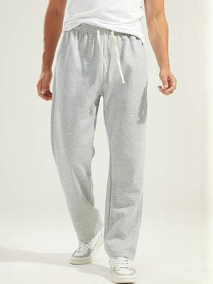Pricha Solid Men Grey Track Pants