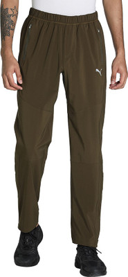 PUMA Tapered Woven Pants Solid Men Green Track Pants
