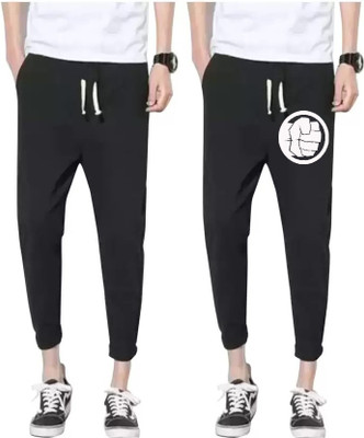 mfb Printed Men Black, Grey Track Pants